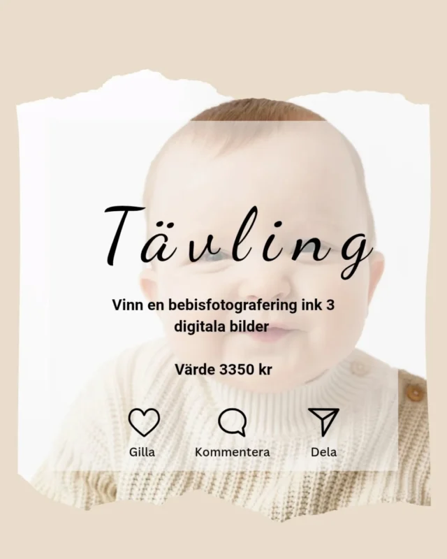 Hösttävling 🍂 TÄVLING ÄR AVSLUTAD !
Stort grattis  @marinahellberg
🥳

Ni var ett gäng som var sugna på tävling här enligt röstningen jag gjorde för några dagar sedan, och vem är jag att säga nej till de 🥰

Nu har du chansen att vinna ett presentkort på en bebisfotografering (ej nyfödd) inklusive 3 digitala bilder.
Fotografering sker i min studio på Kronan.

Så här gör du för att tävla

🍁 Följ mig här på @lilladufotografi (bonus om du också följer mig på @gravidfotograferinglulea)

🍁 Gilla detta inlägg

🍁 Tagga en vän som du också tror vill vinna (varje vän du taggar i en ny kommentar ger en extra lott i dragningen)

🍁 Dela inlägget i din story och tagga mig (skicka en screenshot om du har privat konto)

Tävlingen avslutas tisdag den 30/9 klockan 23.59 och vinnaren presenteras kvällen efter.

Denna tävling är inte på något sätt sponsrad, administrerad eller knuten till Instagram.
Eventuell vinstskatt betalas av vinnaren

Presentkortet är inte personligt och är giltigt i ett år.

Missa inte att jag även har en tävling på @gravidfotograferinglulea där ni kan vinna ett presentkort på en gravidfotografering 🥰
