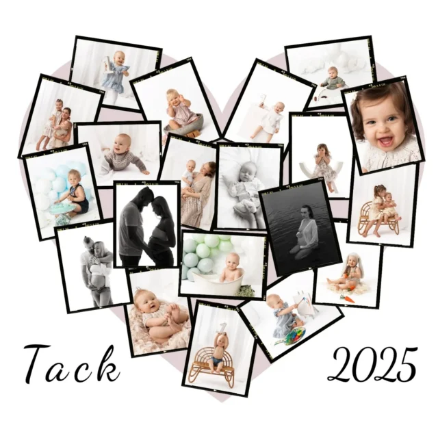 Gott nytt år! 

Tack 2025, nu ser jag framemot vad 2025 har att erbjuda 🥰 

Jag vill ta tillfället i akt att rikta ett hjärtligt tack till alla er som jag fått träffa och fotografera under det gångna året.

Det har verkligen varit en ära för mig att få föreviga era minnen och jag hoppas vi får möjligheten att skapa ännu fler magiska ögonblick tillsammans i framtiden ❤️

Bilderna i hjärtat är några av er fina kunder och vänner jag fått äran att fotografera under året.

Hoppas ni alla får en fin kväll och en bra start på det nya året ❤️🎉